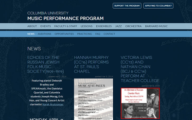 Picture of CU Music Performance Program New Website