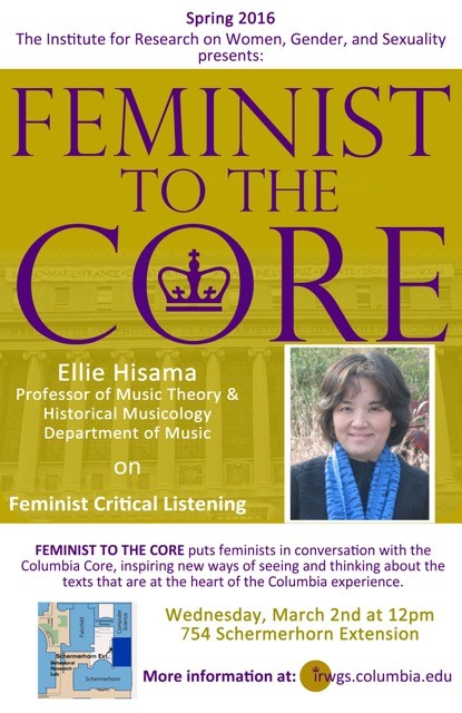 Picture of a flyer for Ellie Hisama: Feminist to the Core