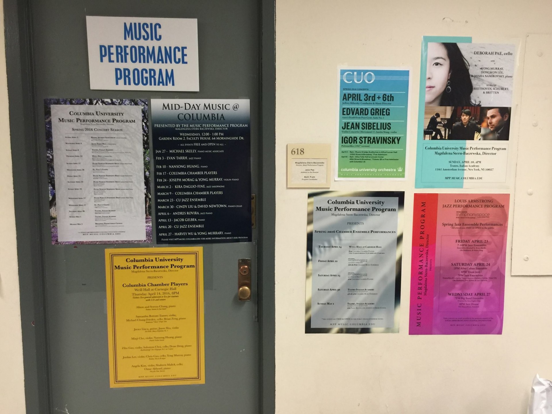 Picture of Columbia University Music Performance program office