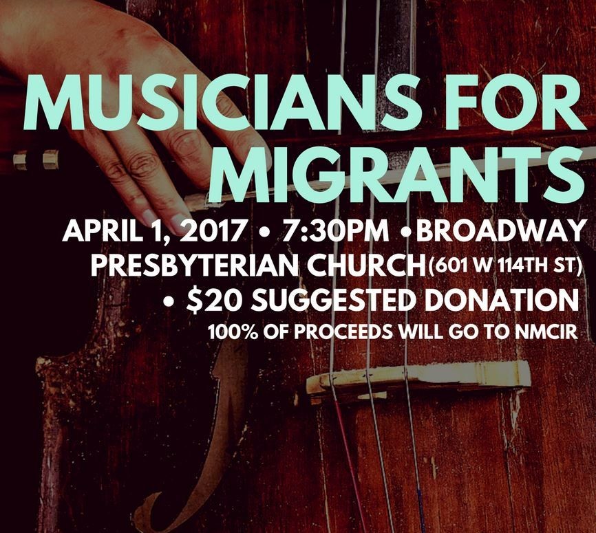 Picture of a flyer for Musicians for Migrants Benefit Concert
