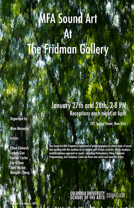 Picture of MFA Sound Art at the Fridman Gallery poster