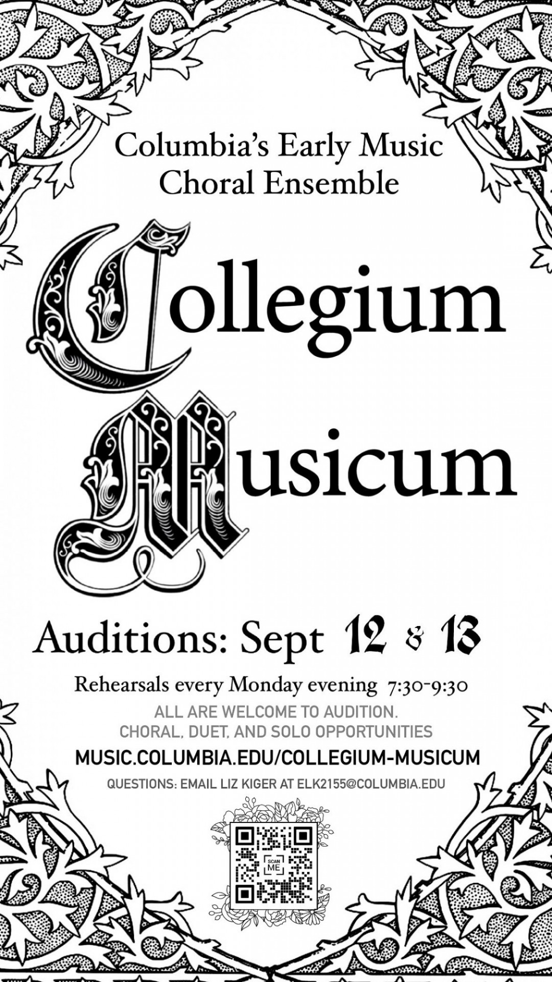 Picture of Collegium Musicum Auditions poster