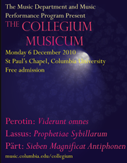 Perotin - Lassus - Pärt Picture of the collegium musicum poster