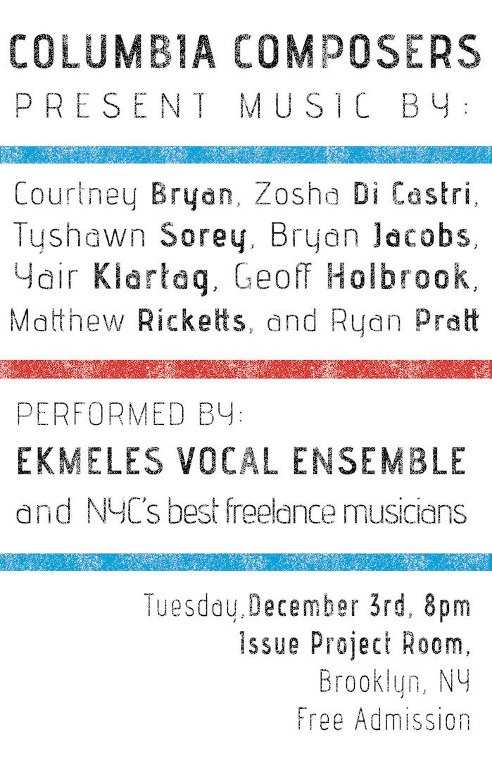 Concert with Ekmeles and mixed instrumental ensembles Picture of Concert with Ekmeles and mixed instrumental ensembles flyer