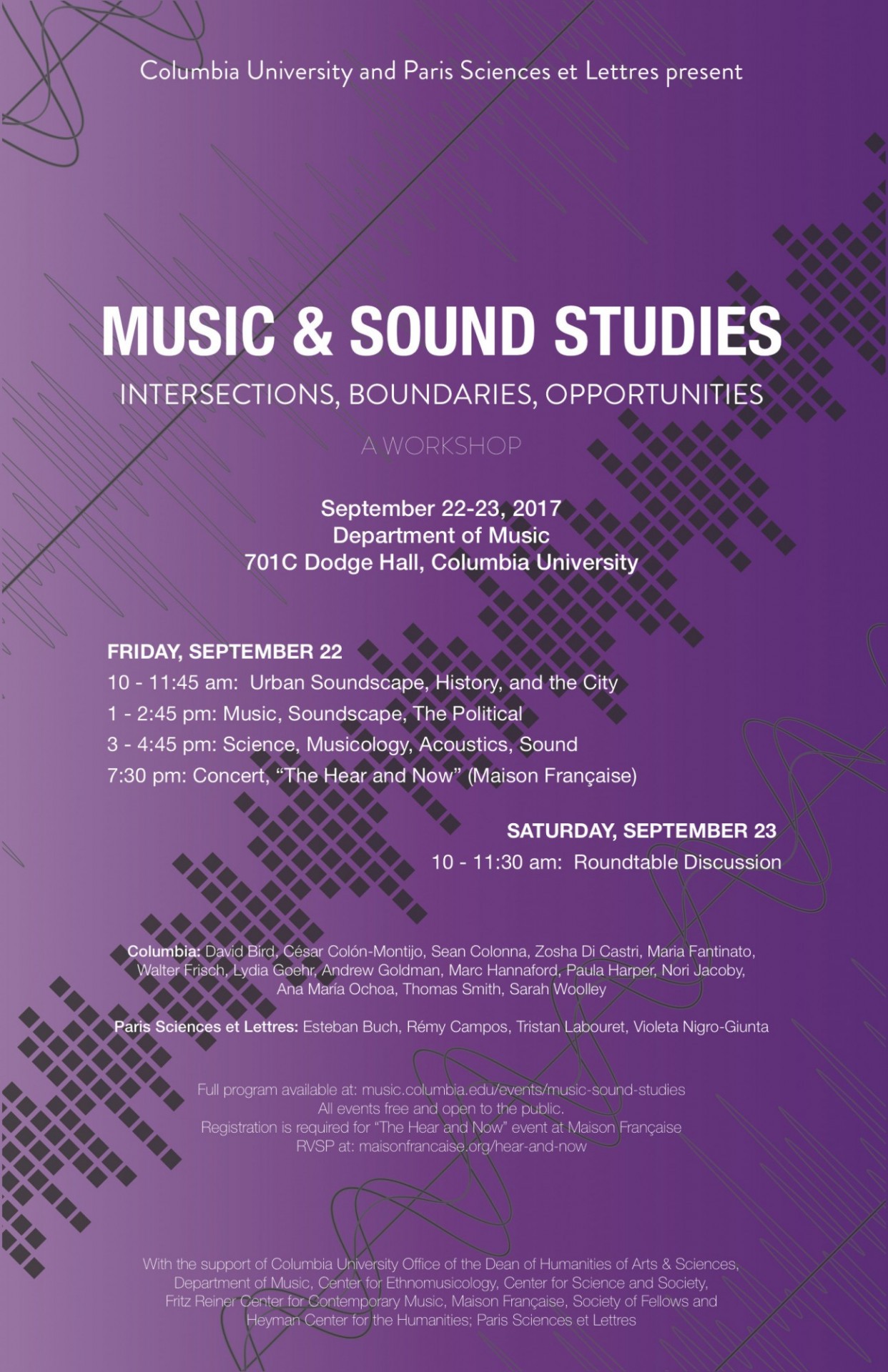 Picture of a flyer for Music & Sound Studies