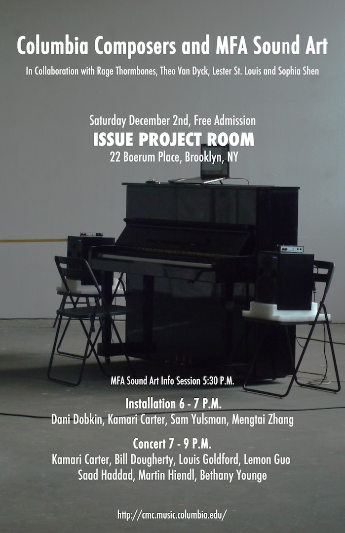 Picture of Columbia Composers+MFA Sound Art Concert poster