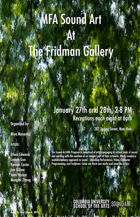 MFA Sound Art at the Fridman Gallery Picture of MFA Sound Art at the Fridman Gallery poster