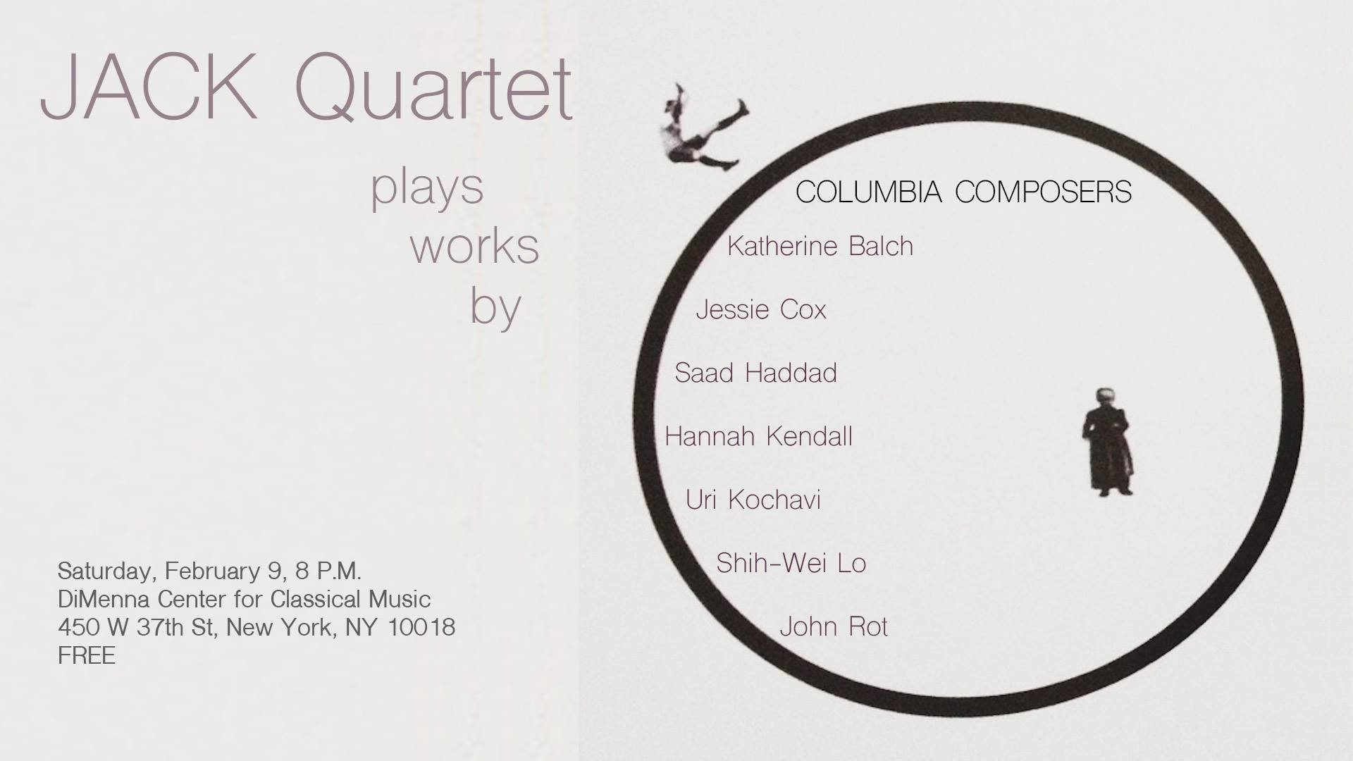 JACK QUARTET AND COLUMBIA COMPOSERS Picture of JACK QUARTET AND COLUMBIA COMPOSERS poster