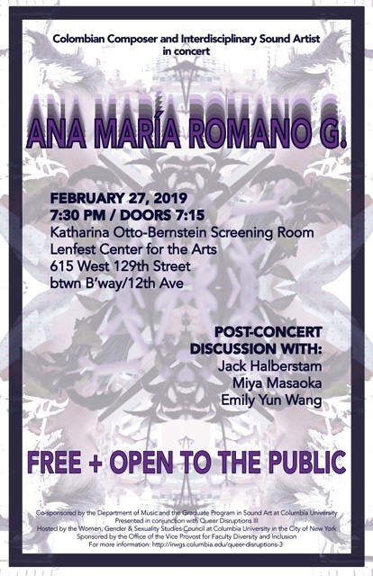 Picture of Ana Maria Romano G. Concert + Post-Concert Discussion poster