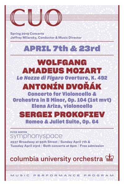 Columbia University Orchestra Concert: April 7th Picture of Columbia University Orchestra Concert poster