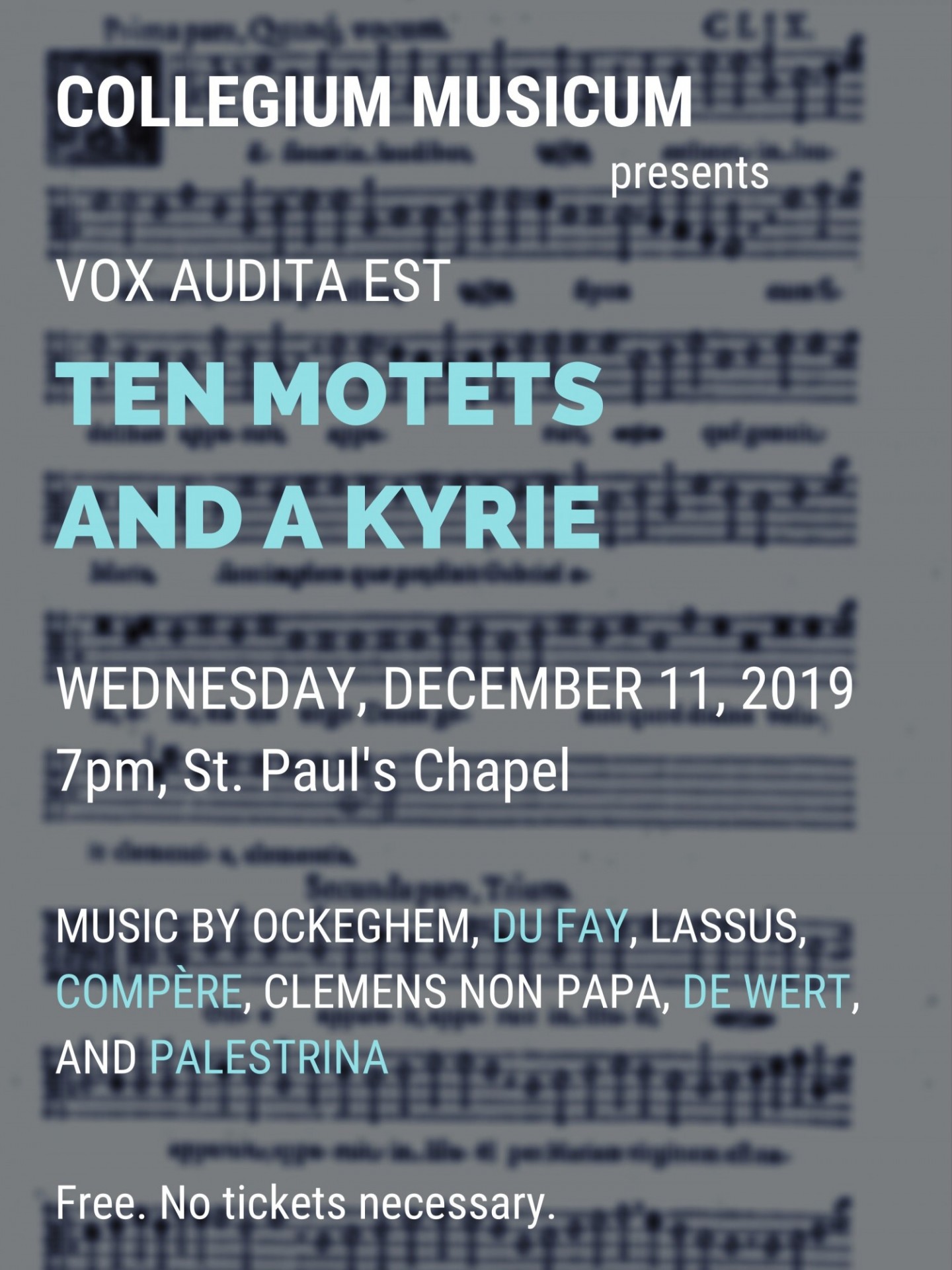 Picture of Vox Audita Est: Ten Motets and a Kyrie poster