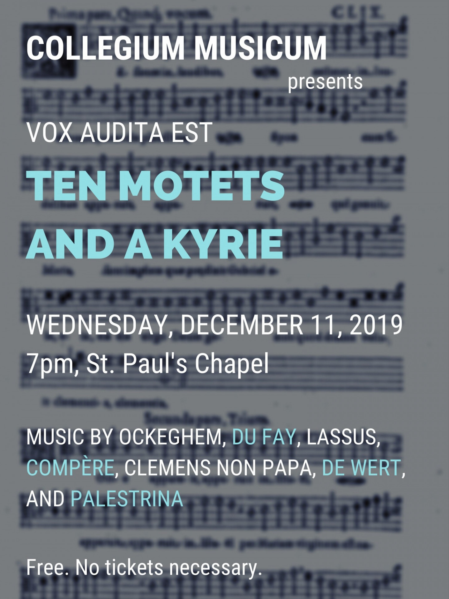 Vox Audita Est: Ten Motets and a Kyrie Picture of Vox Audita Est: Ten Motets and a Kyrie poster