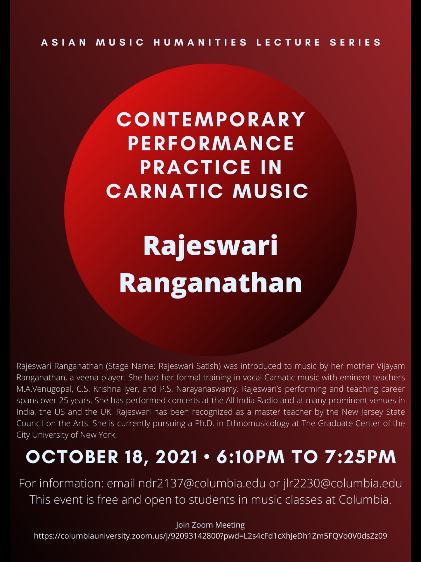 Picture of Contemporary Performance Practice in Carnatic Music poster