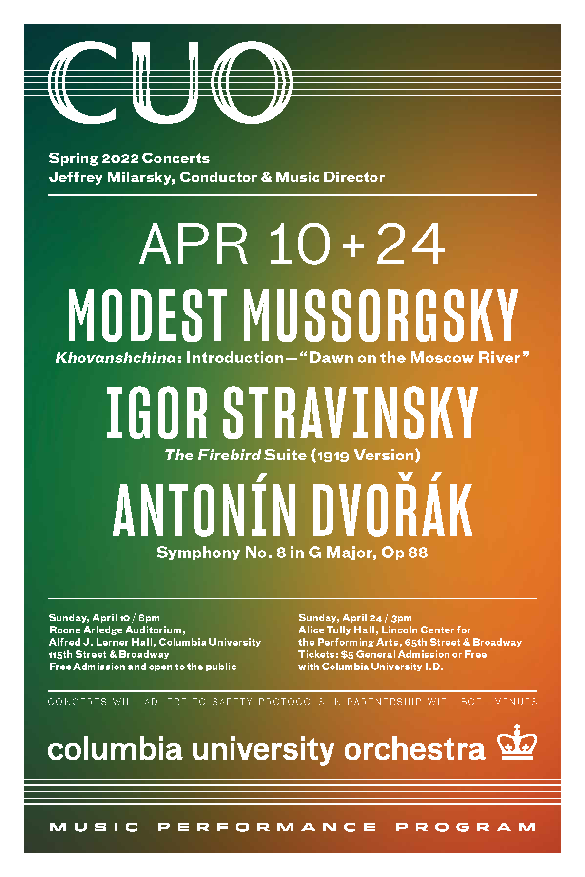 Picture of CUO Spring 2022 Concerts poster