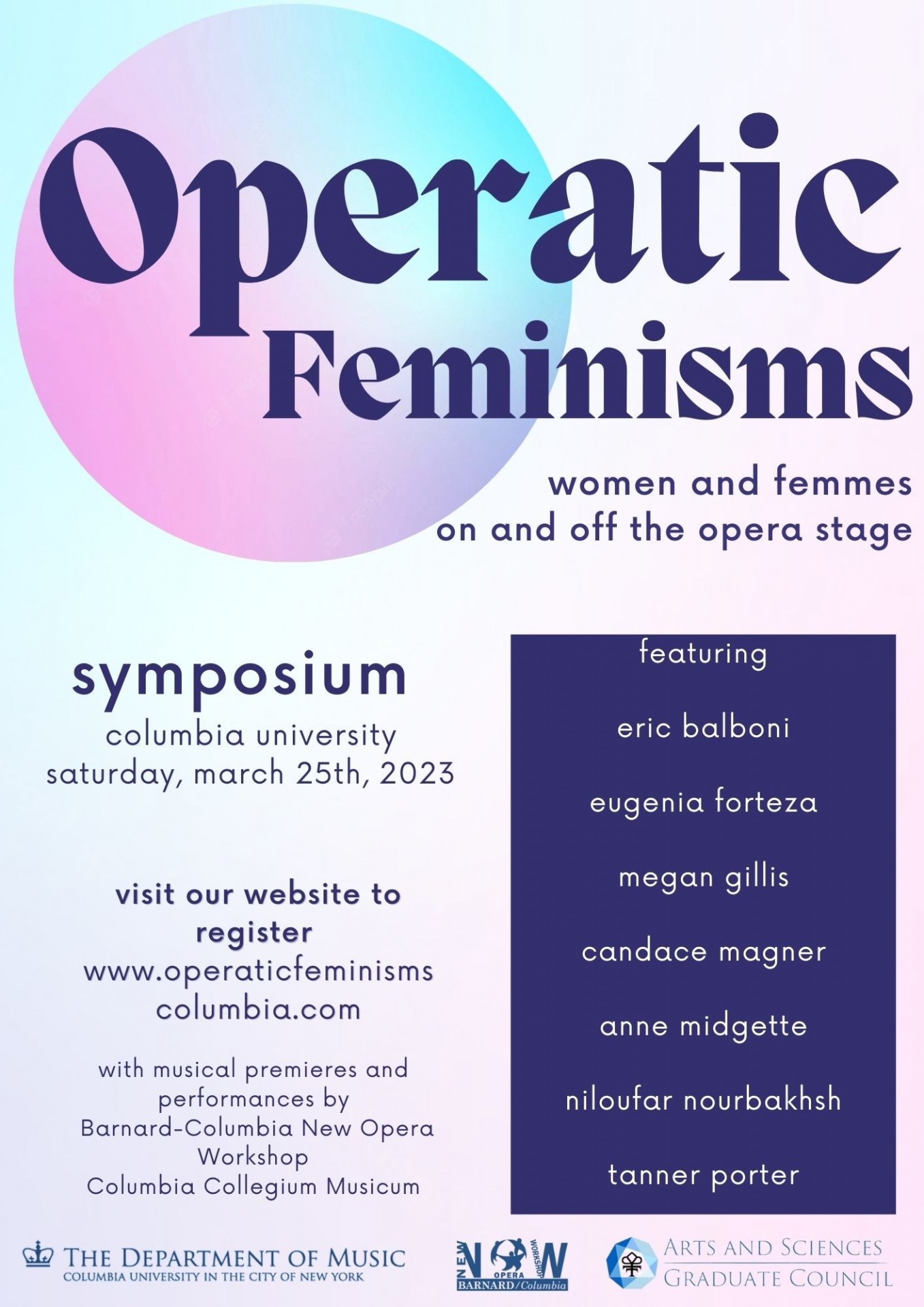 Picture of Columbia Operatic Feminisms Symposium poster