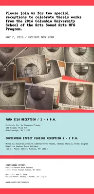 Picture of the Sound Arts MFA Thesis Show and the Spring Exhibition of Sound Arts MFA First-Years' Works invite