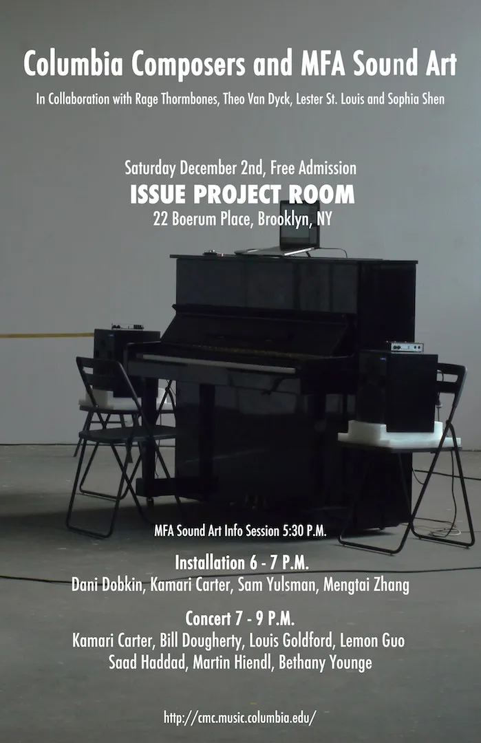 Picture of Columbia Composers+MFA Sound Art Concert poster