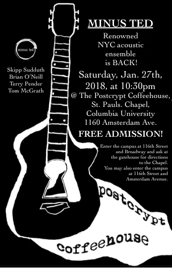 Picture of Minus Ted at the Postcrypt Coffeehouse poster