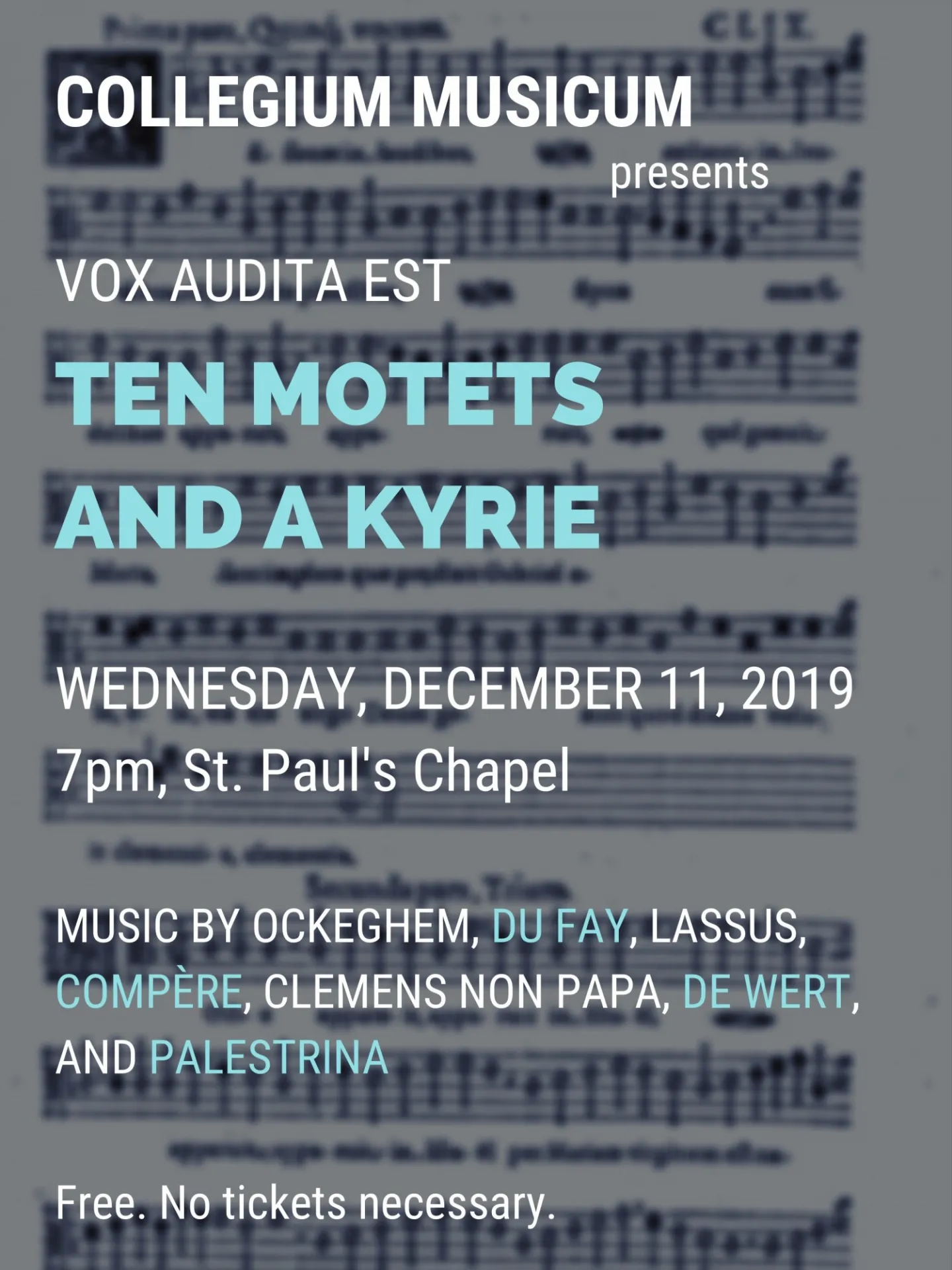 Picture of Vox Audita Est: Ten Motets and a Kyrie poster