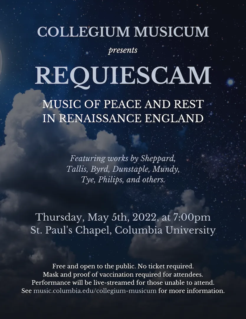 Picture of REQUIESCAM: Music of Peace and Rest in Renaissance England poster