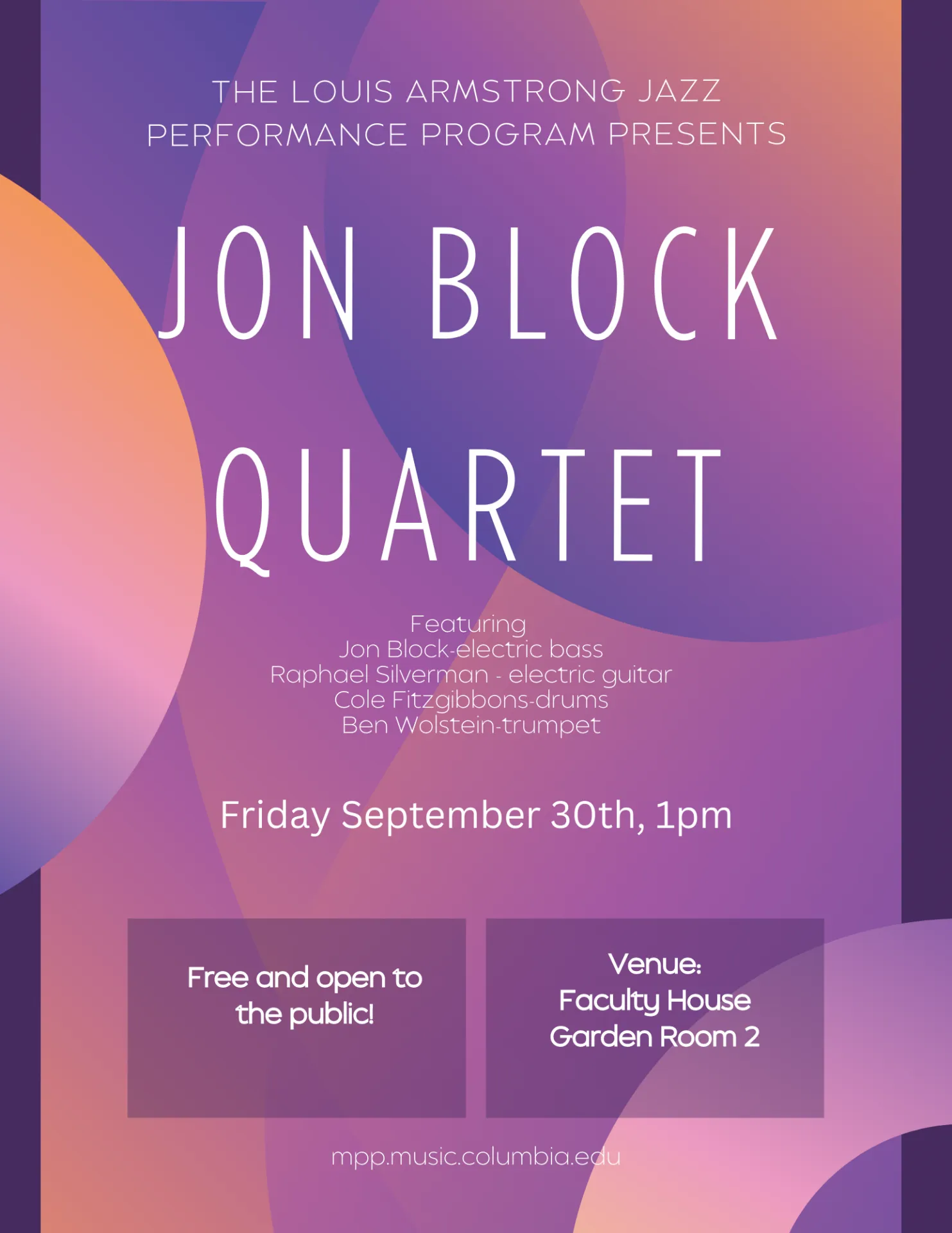 Picture of Jon Block Quartet poster