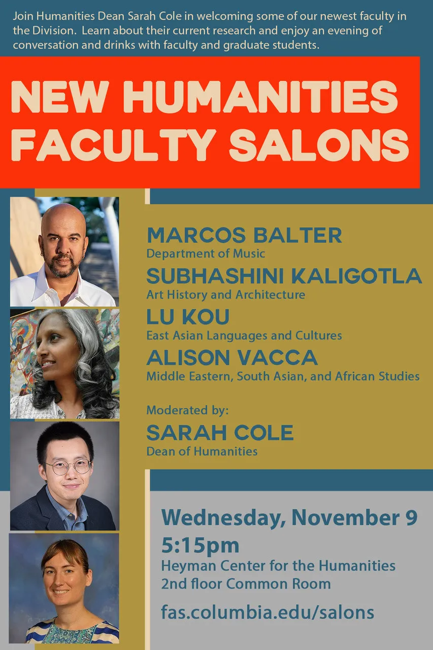 Picture of New Humanities Faculty Salon poster