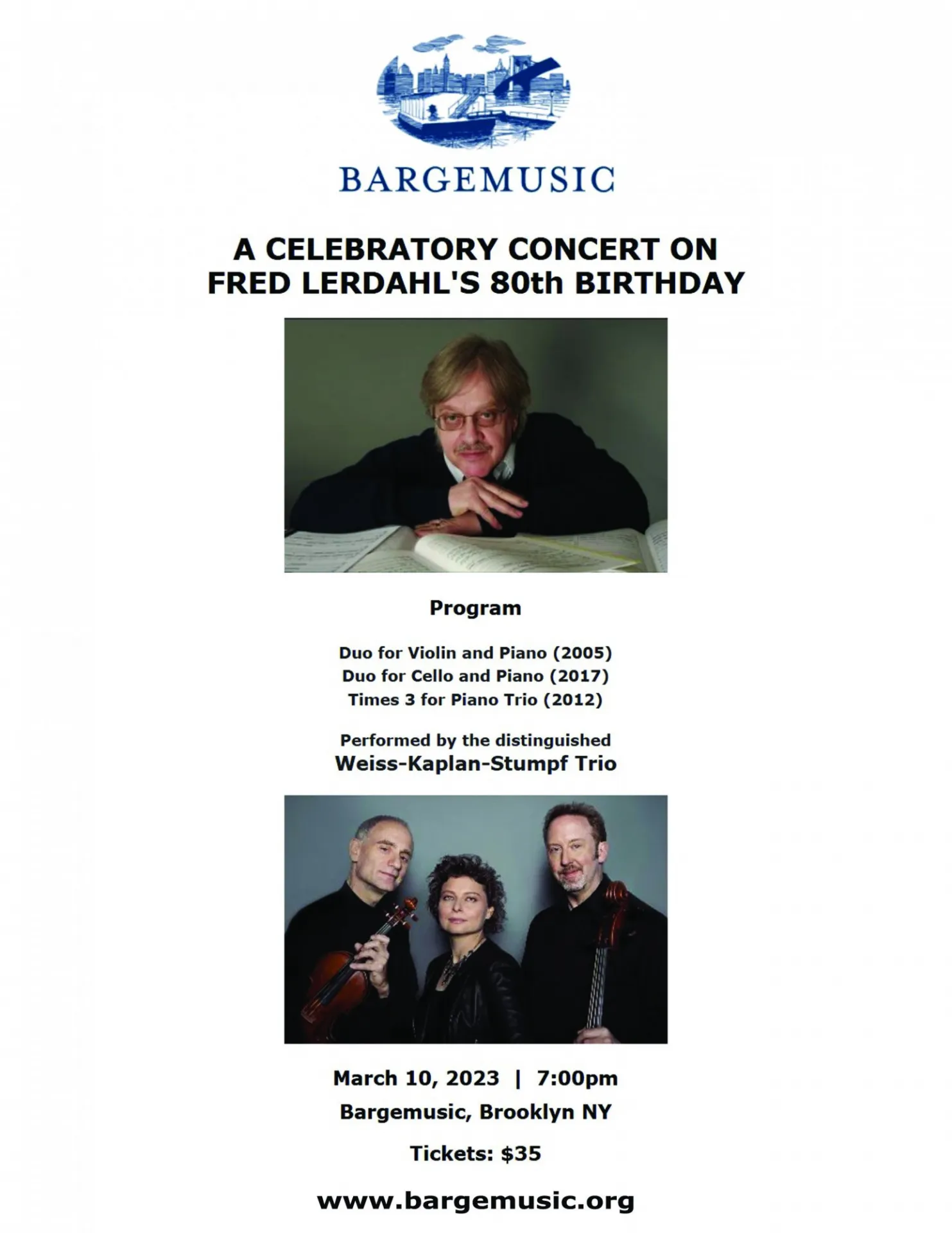 Picture of Professor Emeritus Fred Lerdahl Concert poster