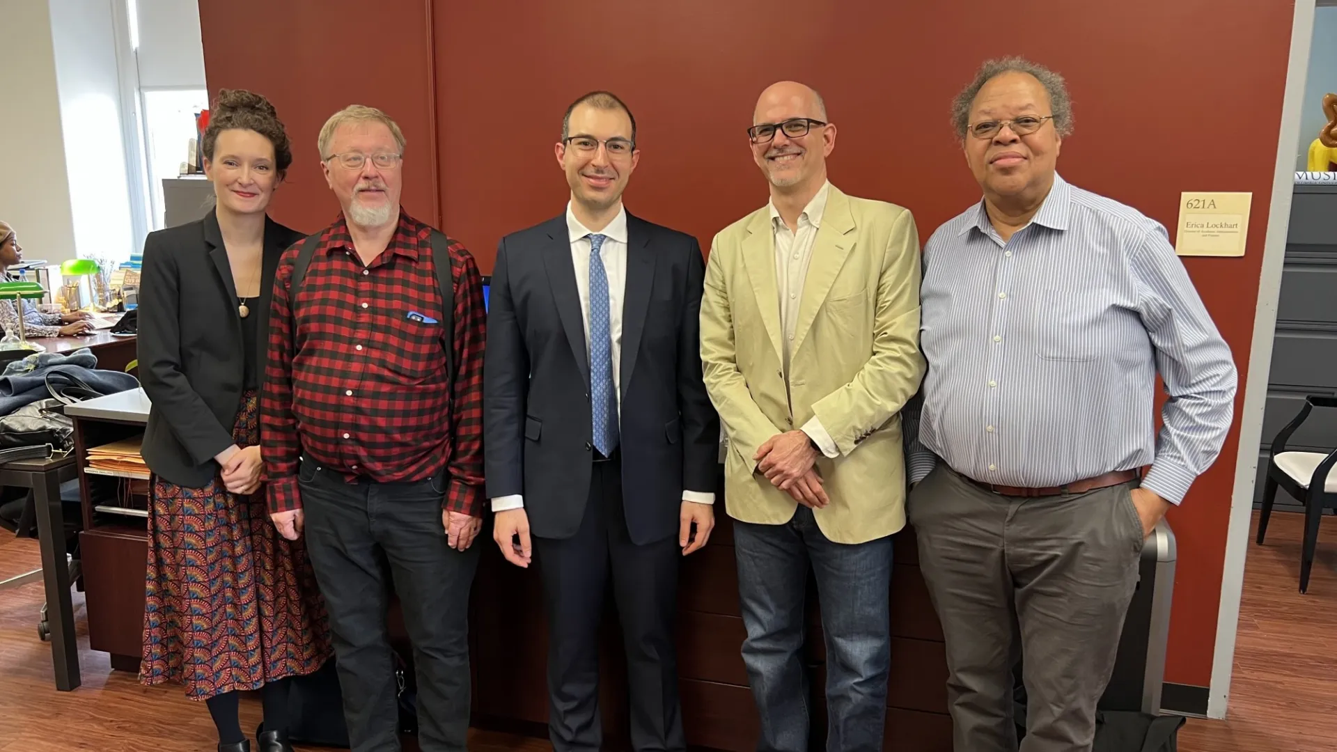 Picture of Saad Haddad defending dissertation 