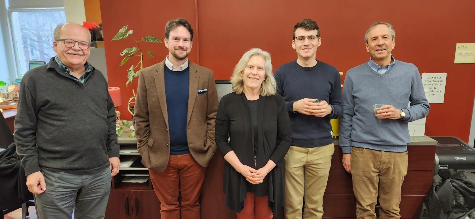 Shahmehri with some of his committee: Professors Dubiel, Gibbons, Boynton and Frisch.