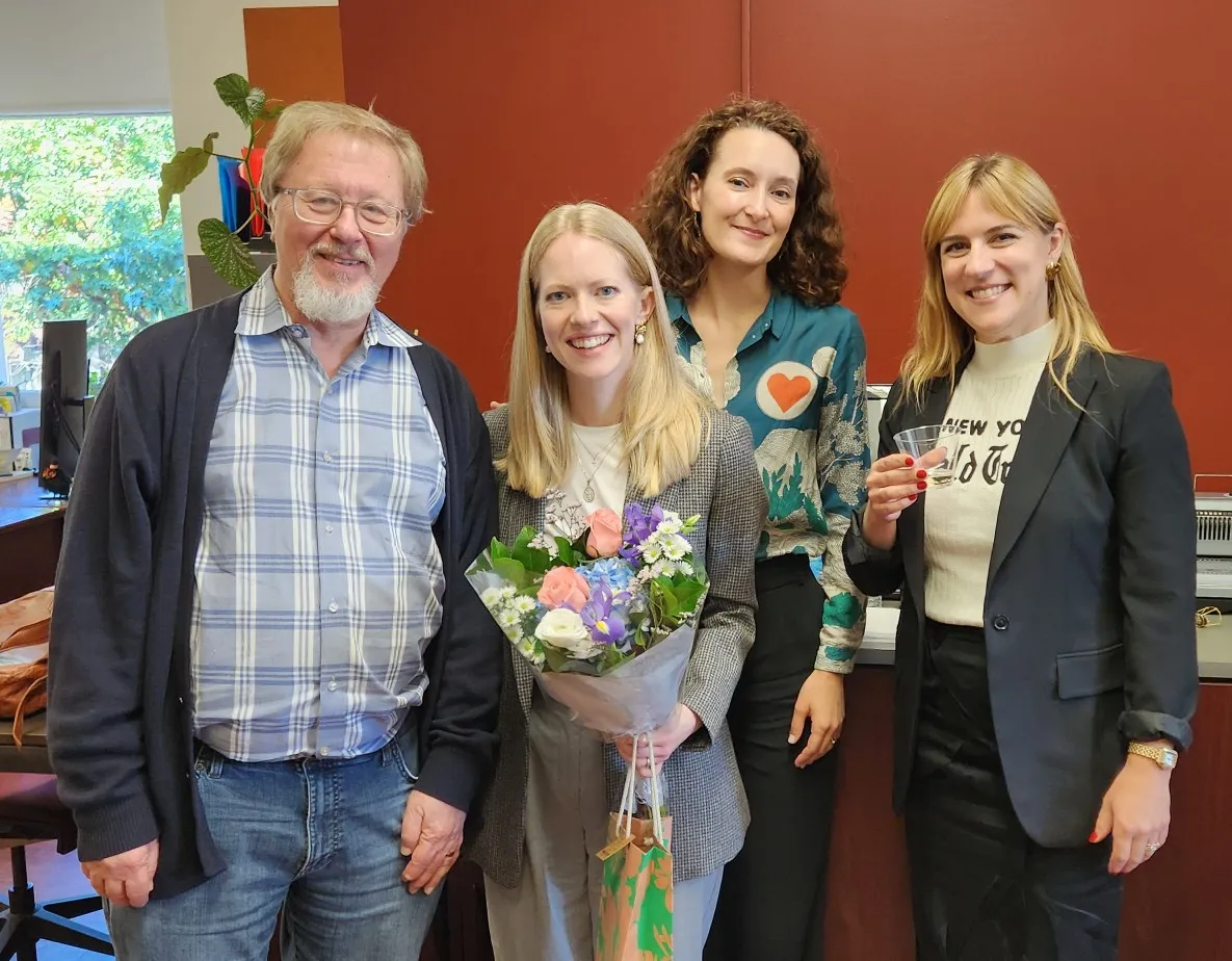Anna-Louise Walton with some of her committee: Georg Haas, Zosha Di Castri and Alice Teyssier.