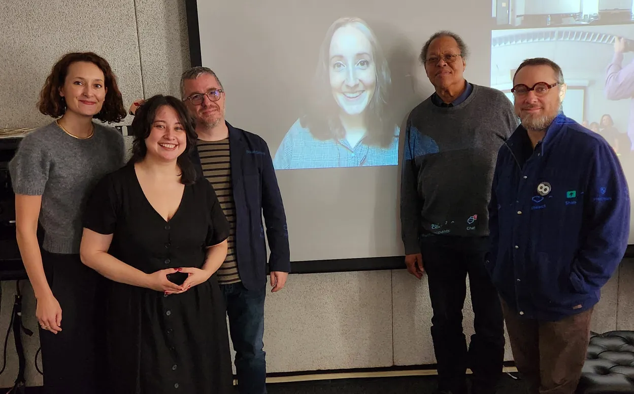 Diana with her committee. Bekah Simms is joining via Zoom.