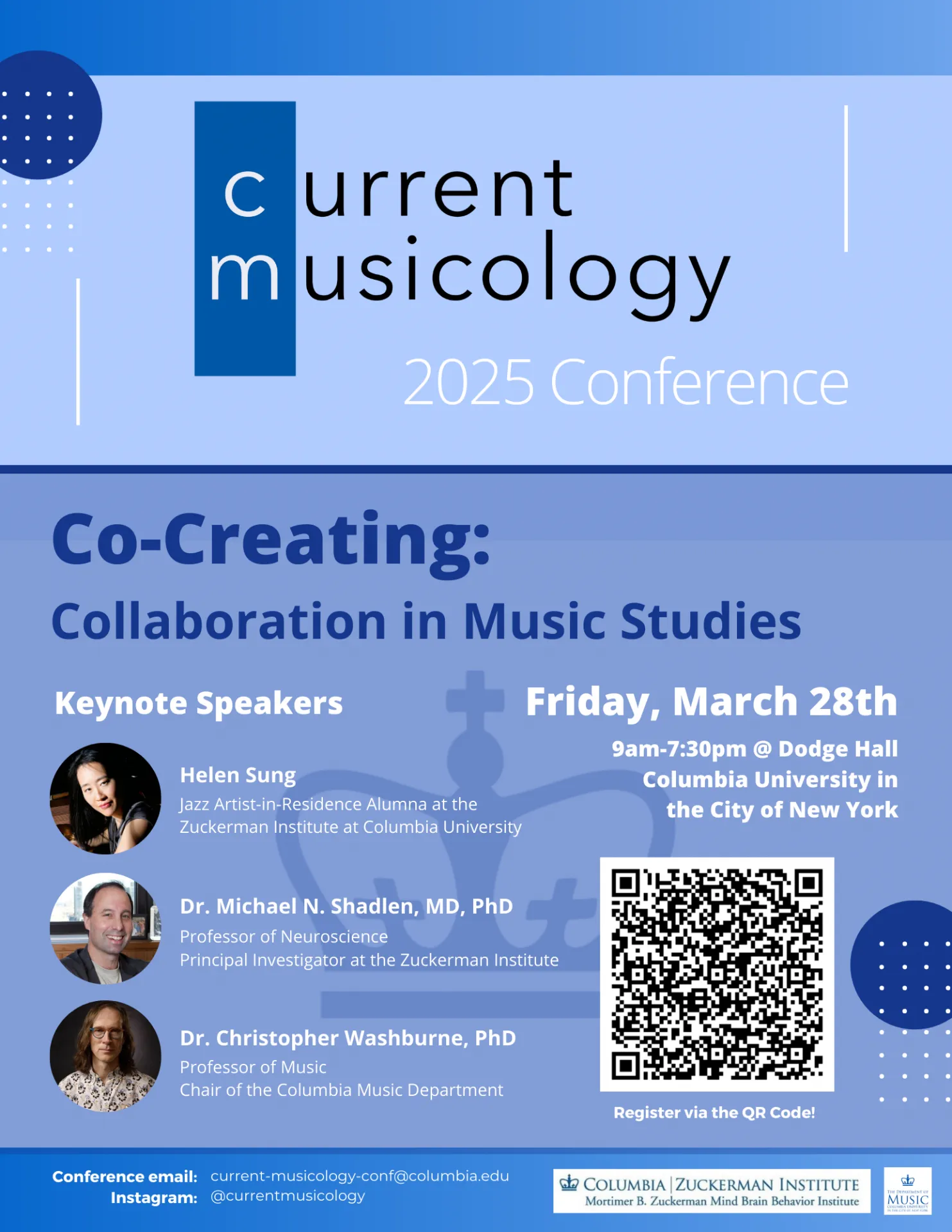 Current Musicology conference poster. Designed like one of the Current Musicology issue covers.