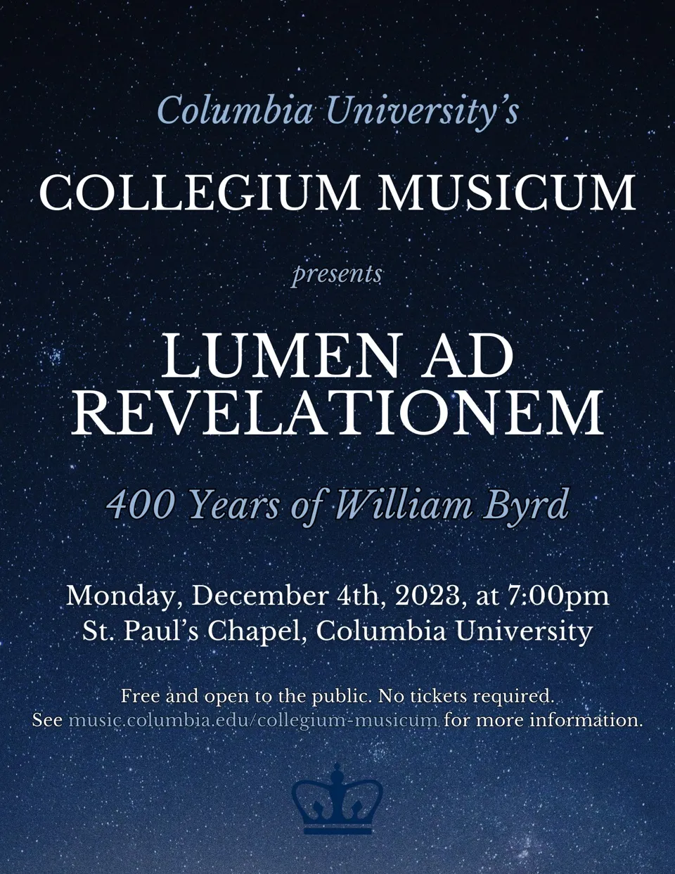 Collegium Concert Flyer.