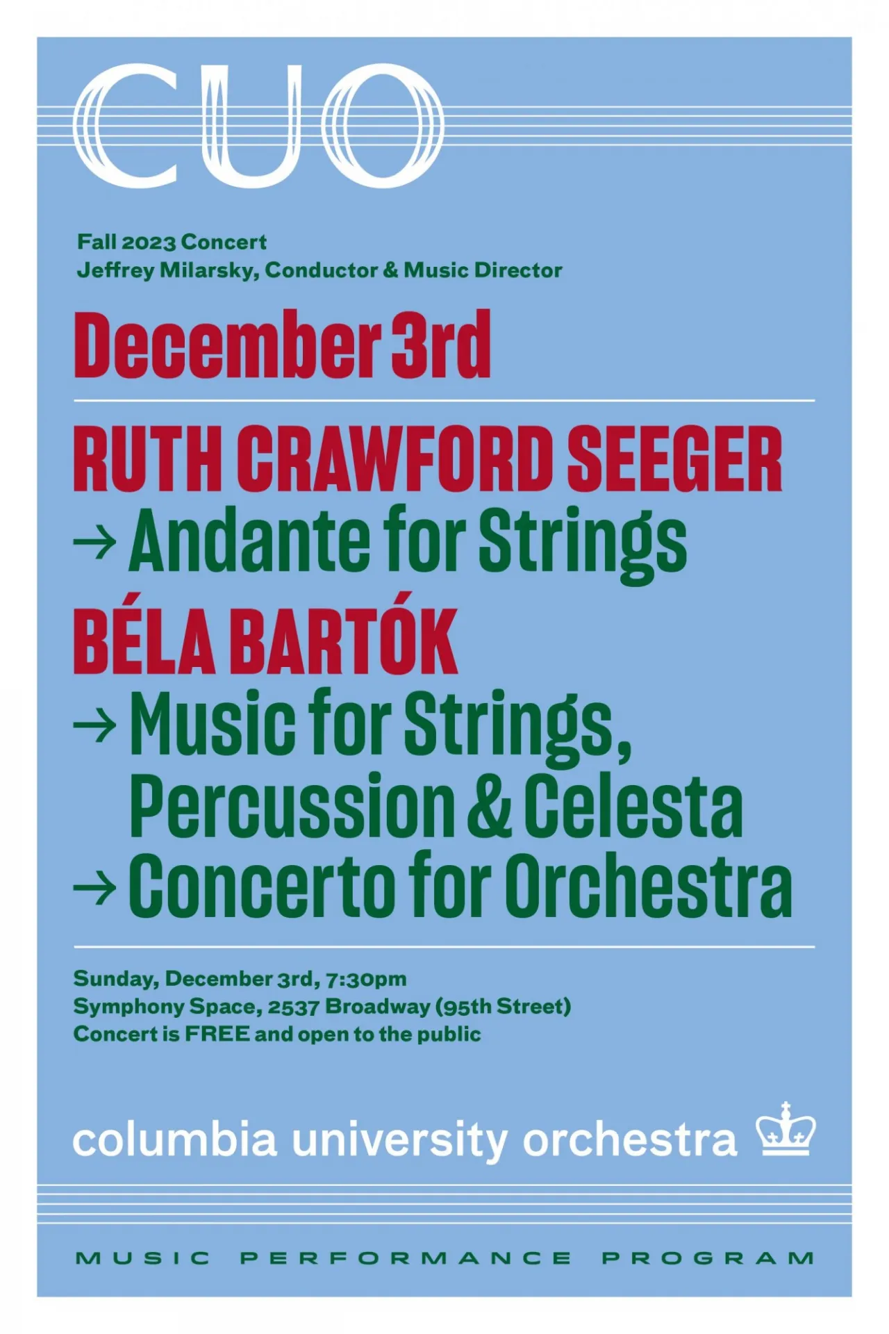 CUO Fall 2023 Concert Poster