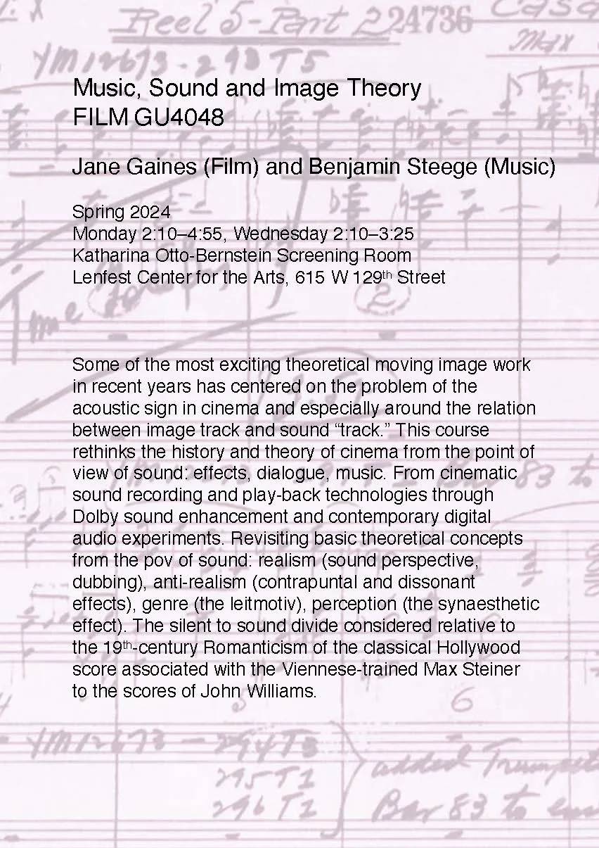 Music, Sound and Image Theory poster