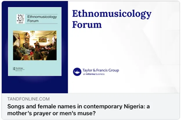 A screenshot of the webpage of Ethnomusicology Forum