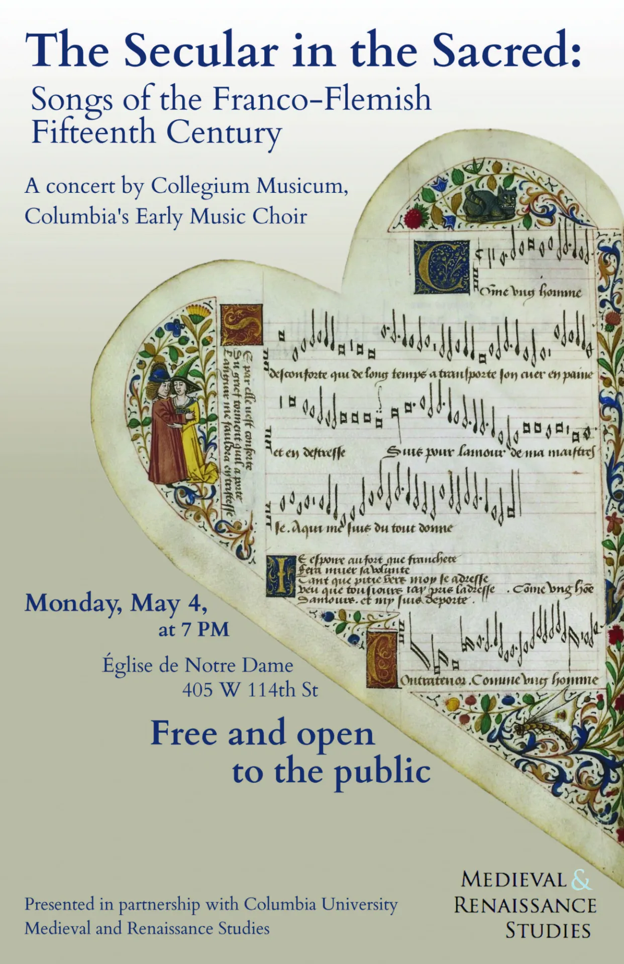 The poster for the spring Collegium concert.