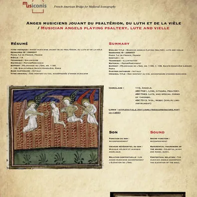 Picture of The Musiconis Database and the French-American Bridge for Medieval Musical Iconography
