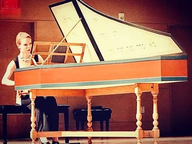 Picture of Magdalena Stern-Baczewska playing the piano