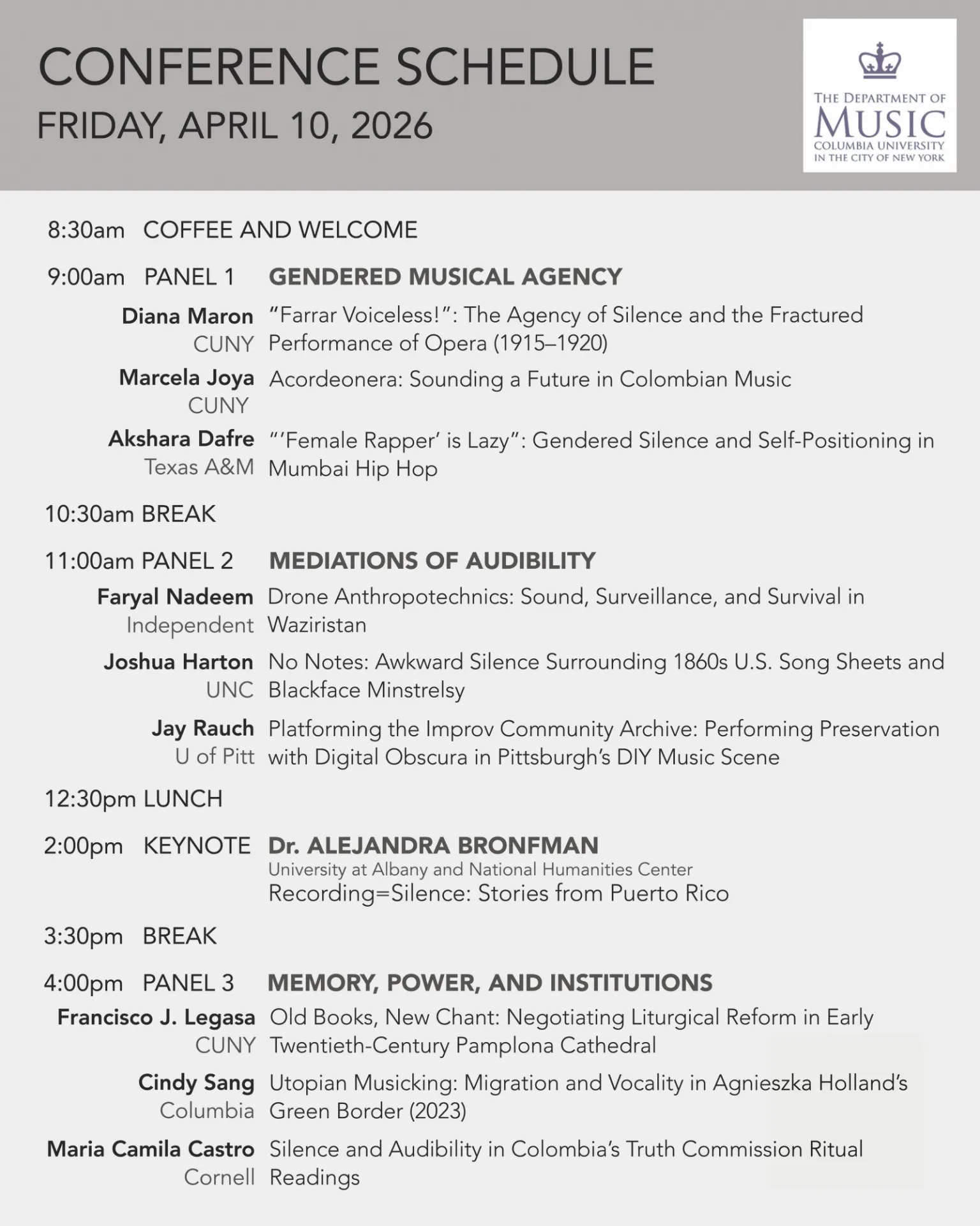 Conference Schedule