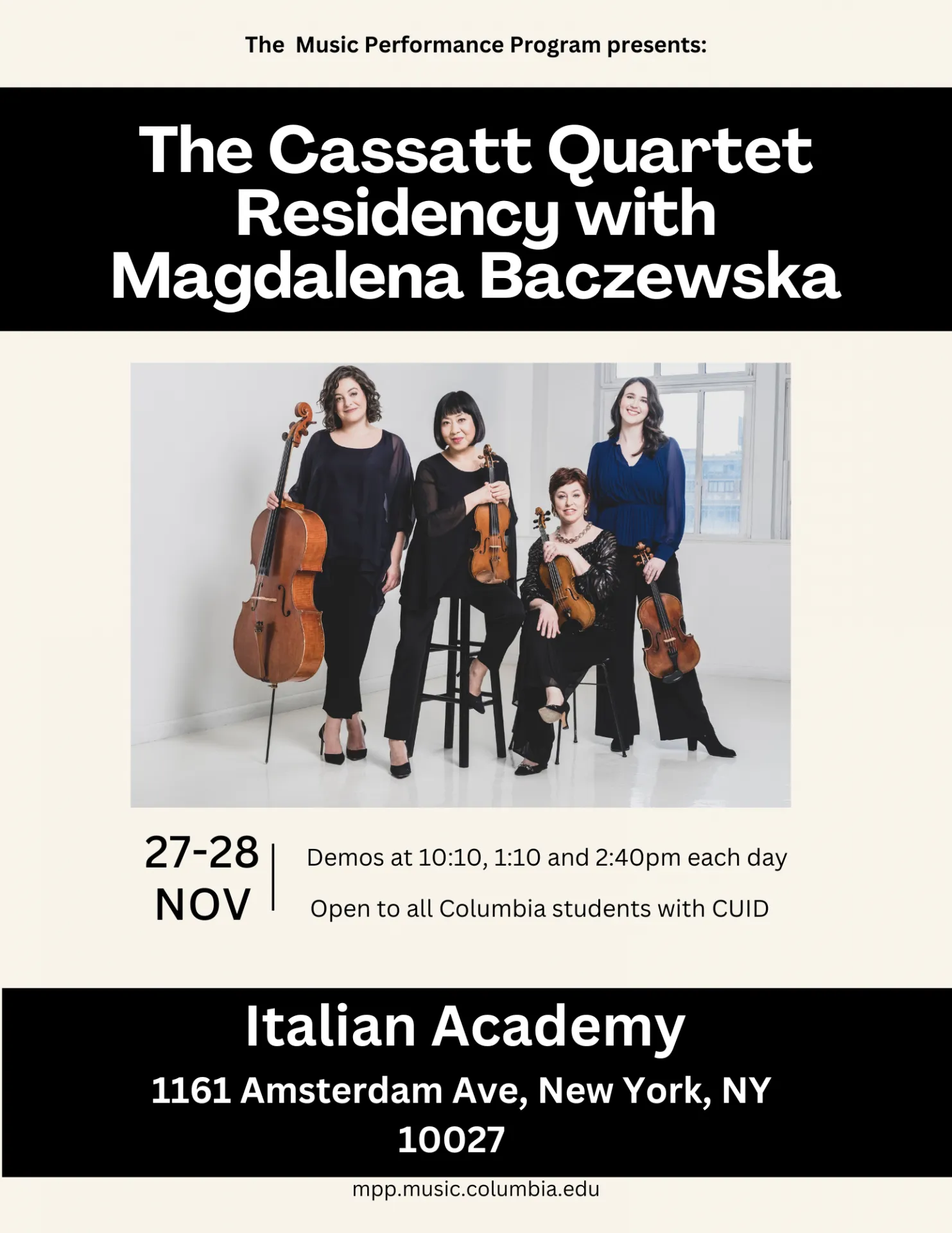 Poster for concert