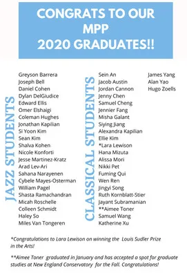 Picture of the MPP's 2020 Graduate List