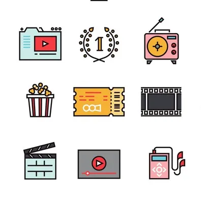 Picture of nine media emojis