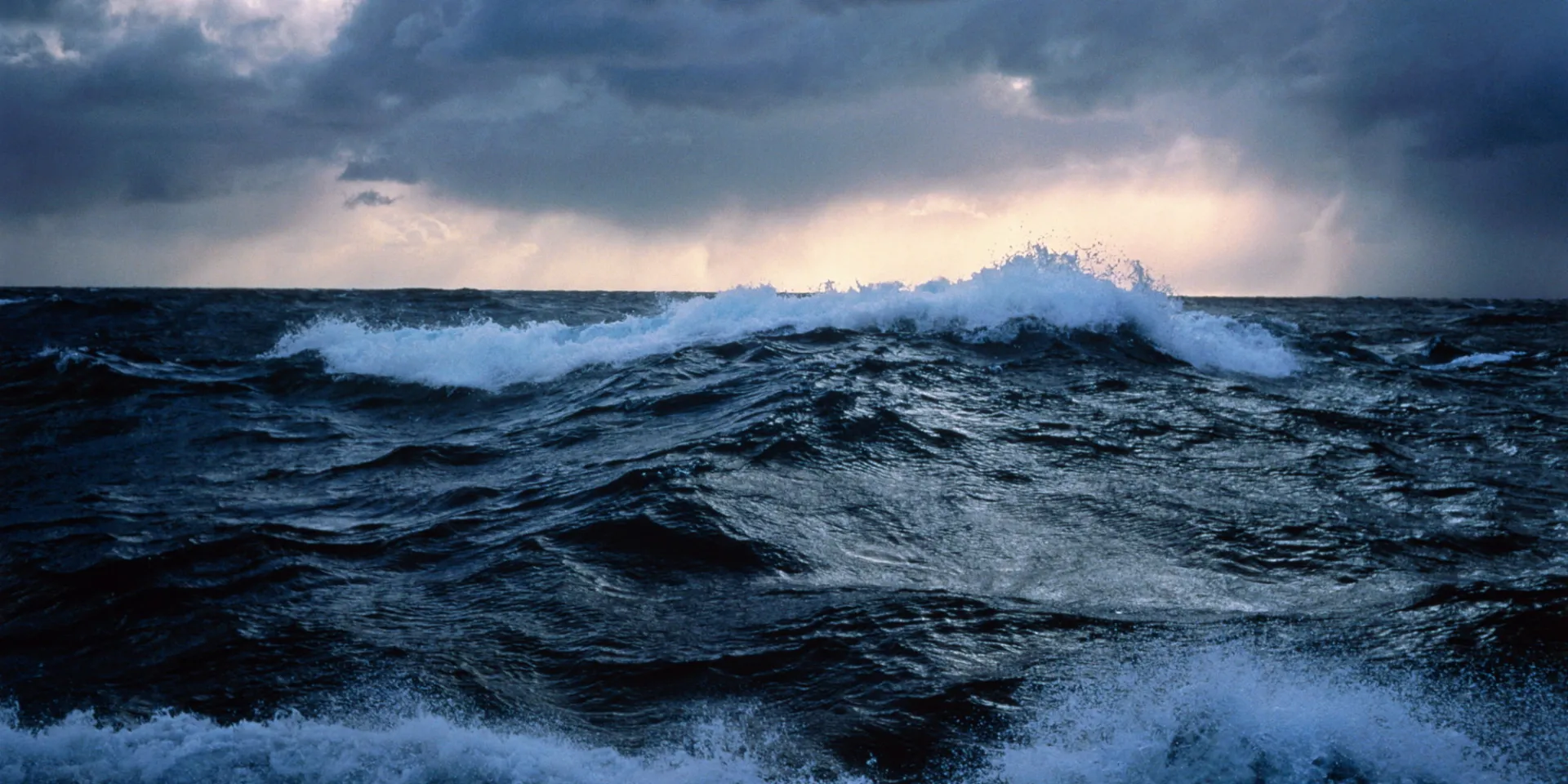 Shot of Pacific ocean, roiling