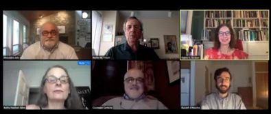 Picture of Dr. Russell O'Rourke Defending Dissertation on Zoom