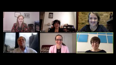 Picture of Dr. Jane Forner Defending Dissertation on Zoom