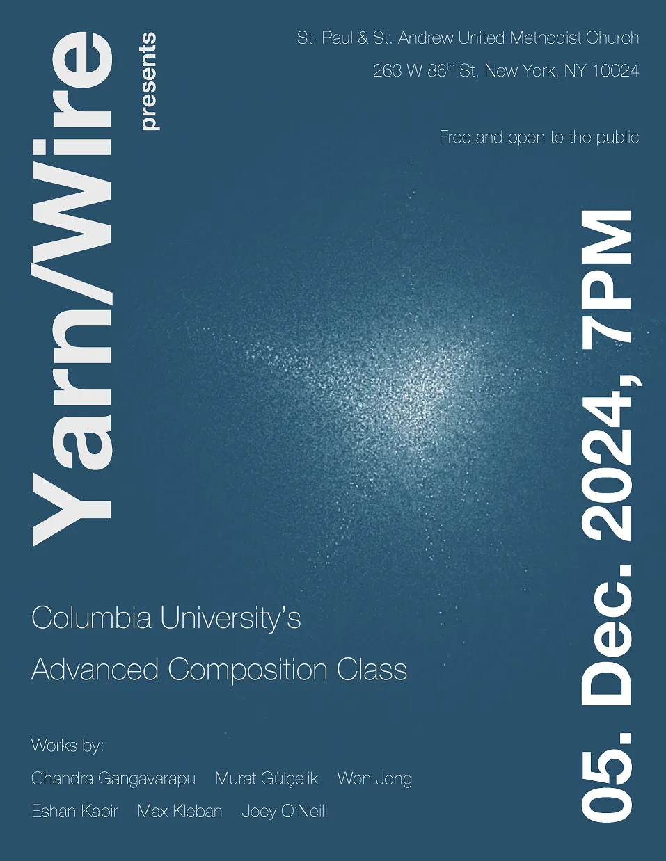 Poster with white text on dark blue background. The information on the poster is the same that is on the event page.
