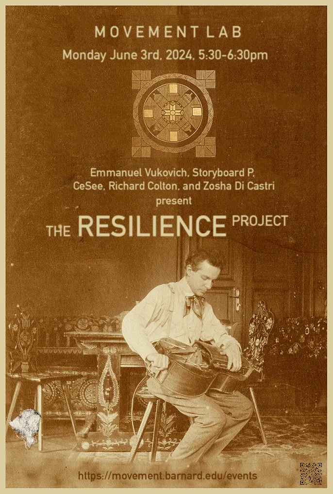 Poster for Barnard Movement Lab Workshop event with Zosha Di Castri